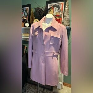 Anne Klein mauve pink wool coat-L